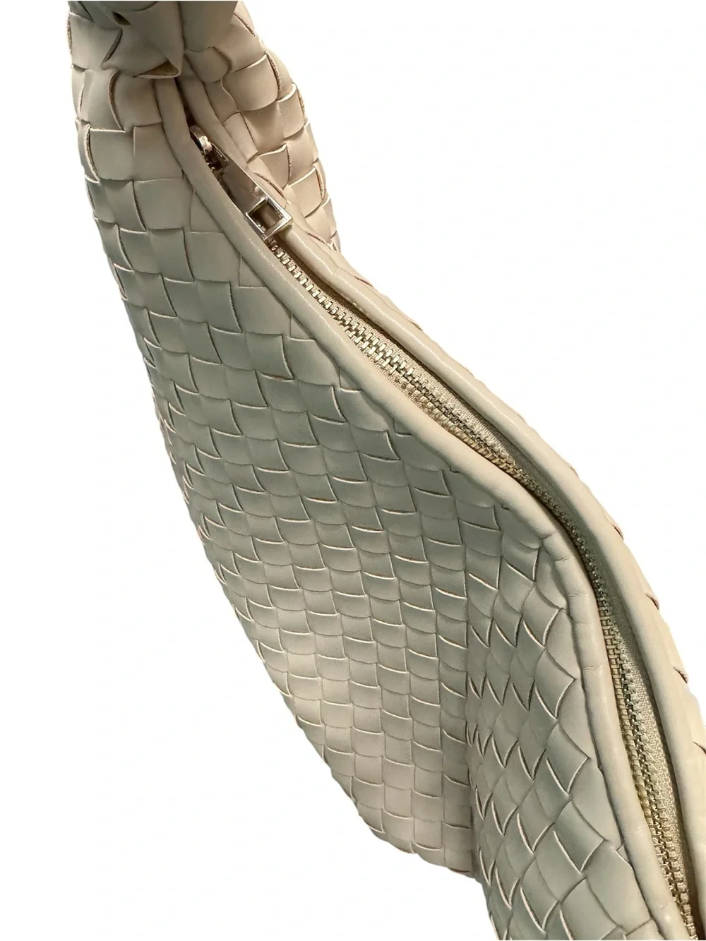 A New Day Woven Vegan Leather Hobo Bag in Beige - Picture 2 of 8